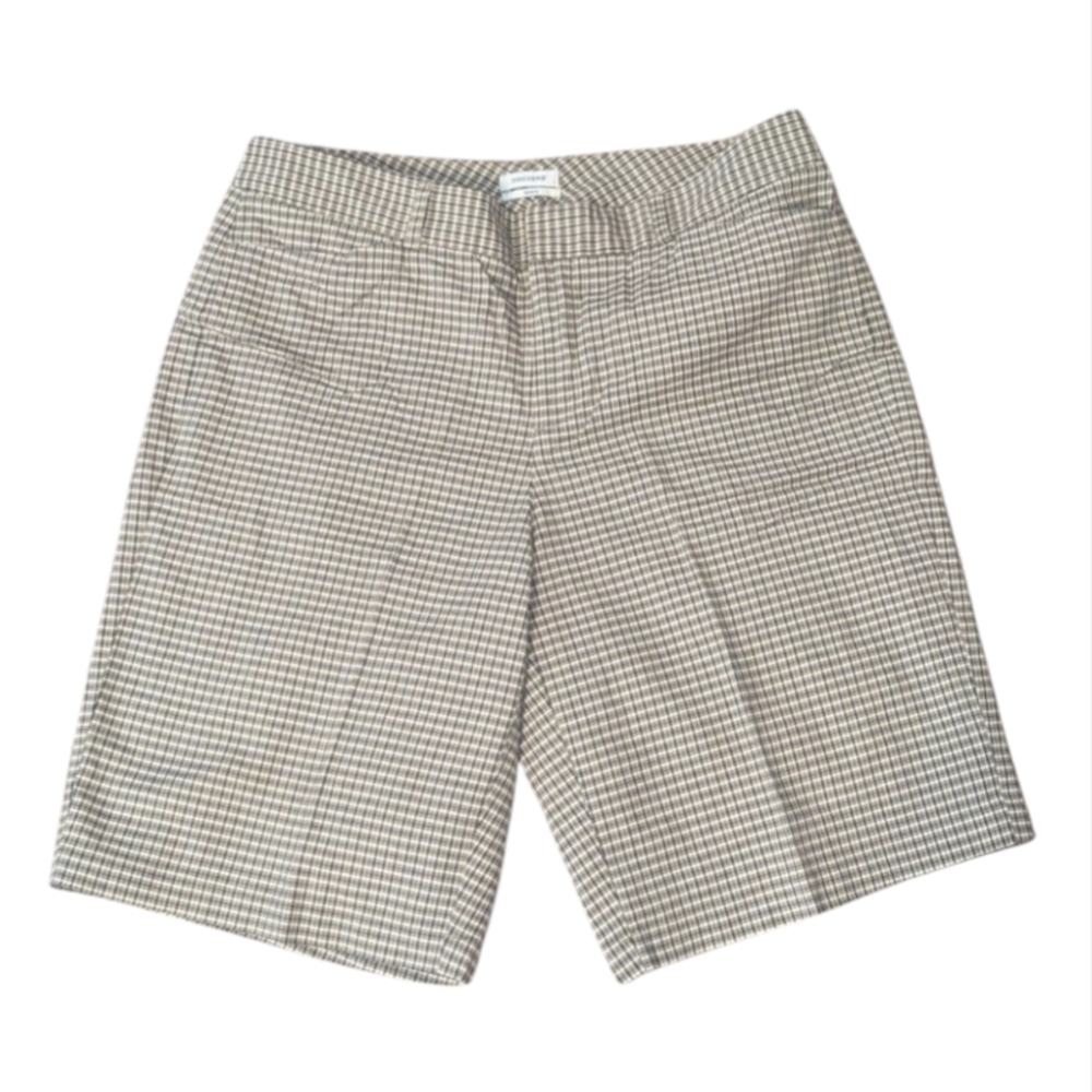 90s Dockers Ideal Fit Olive Black Micro Plaid Metro Bermuda Shorts Women's 12